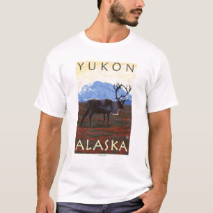 Camiseta Escena del caribú - el Yukón, Alaska