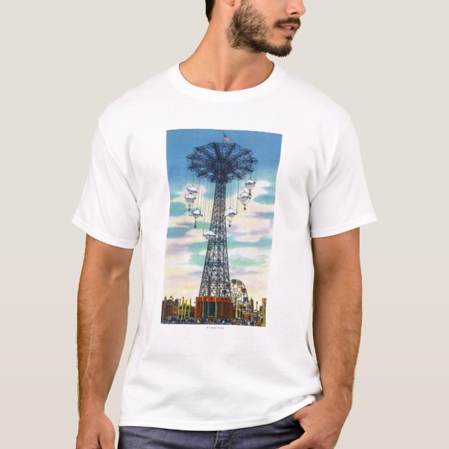 Camiseta Escena del d3ia del salto de paracaídas del parque (Anverso)