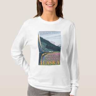 Camiseta Escena del ferrocarril de Alaska - Wasilla, Alaska