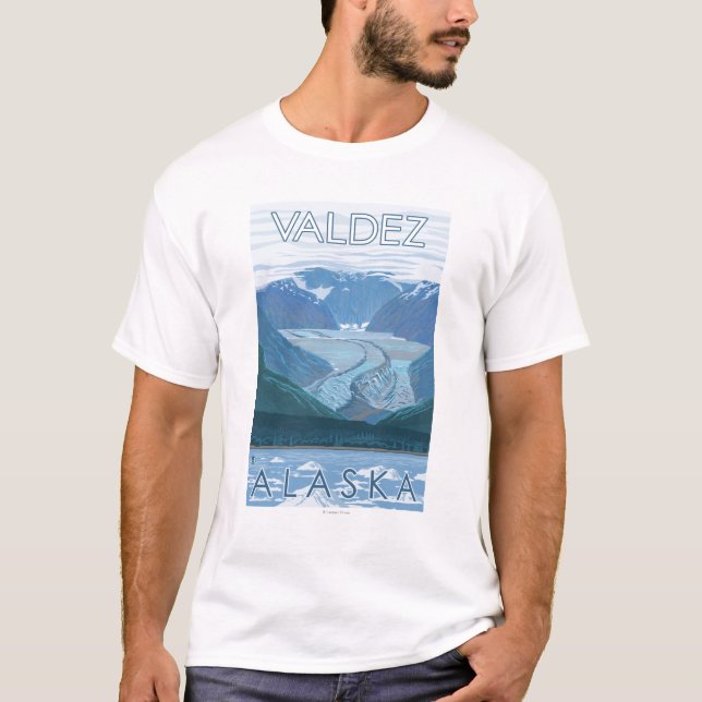 Camiseta Escena del glaciar - Valdez, Alaska (Anverso)