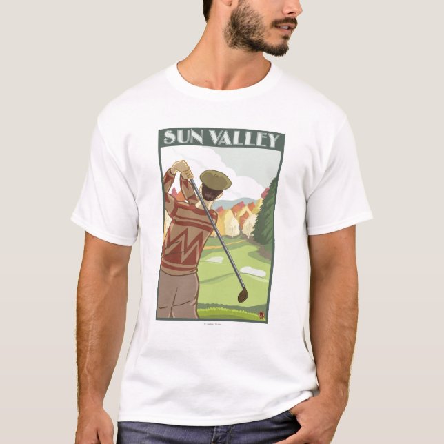 Camiseta Escena del golfista - Sun Valley, Idaho (Anverso)