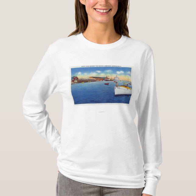 Camiseta Escena del muelle que muestra la nave del capitán (Anverso)