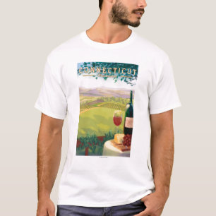 Camiseta Escena del país de ConnecticutWine