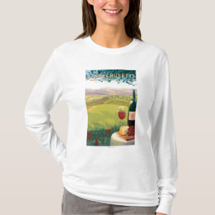 Camiseta Escena del país de MassachusettsWine