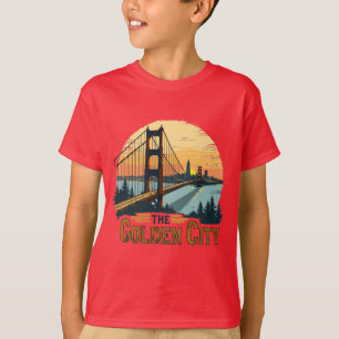 Camiseta Escena del puente al aire libre Golden Sunset