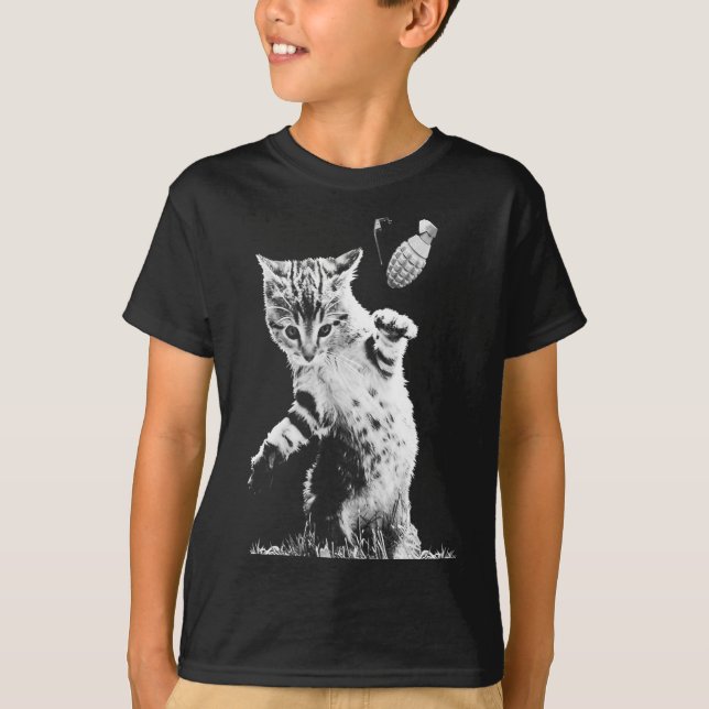 Camiseta Escena divertida de la granada de gato gatito gita (Anverso)