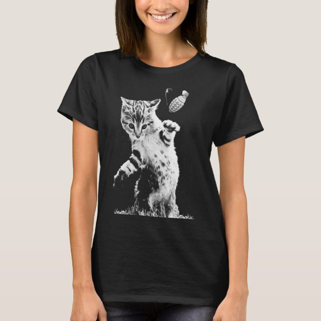 Camiseta Escena divertida de la granada de gato gatito gita (Anverso)