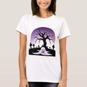 Camiseta Escena espeluznante de Halloween con fantasma y ár