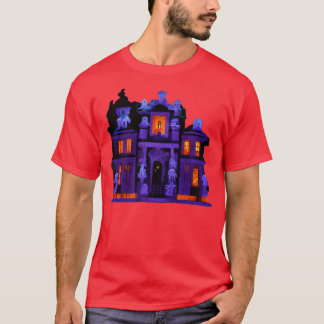 Camiseta Escena fantasma de la mansión de la casa embrujada