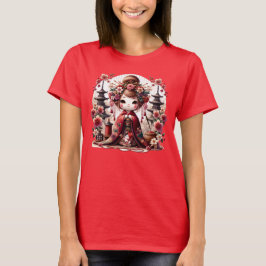 Camiseta Escena Geisha Cute japonesa
