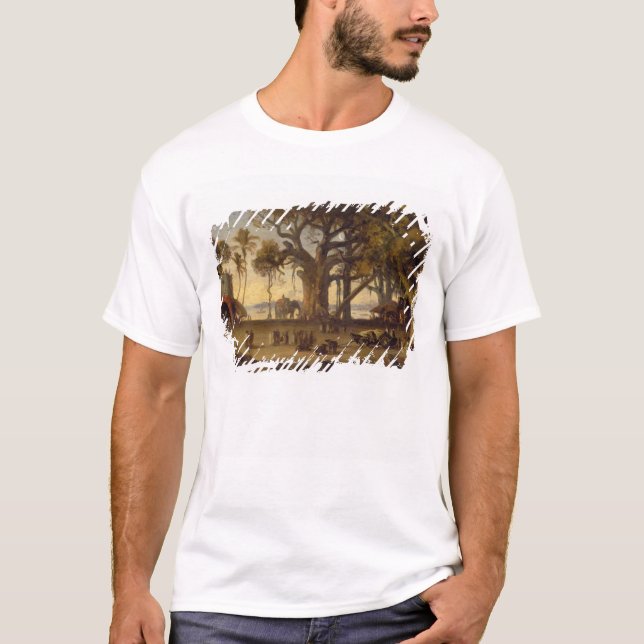 Camiseta Escena iluminada por la luna del amon indio de las (Anverso)