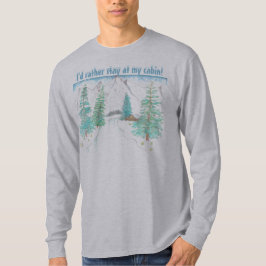 Camiseta Escena Invernal Gris Hombres Manga Larga