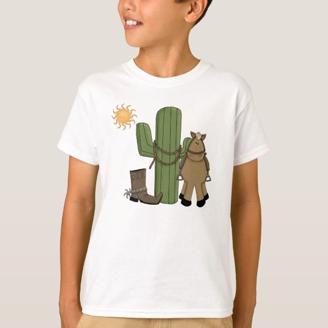 Camiseta Escena linda del cactus del desierto del potro (Anverso)