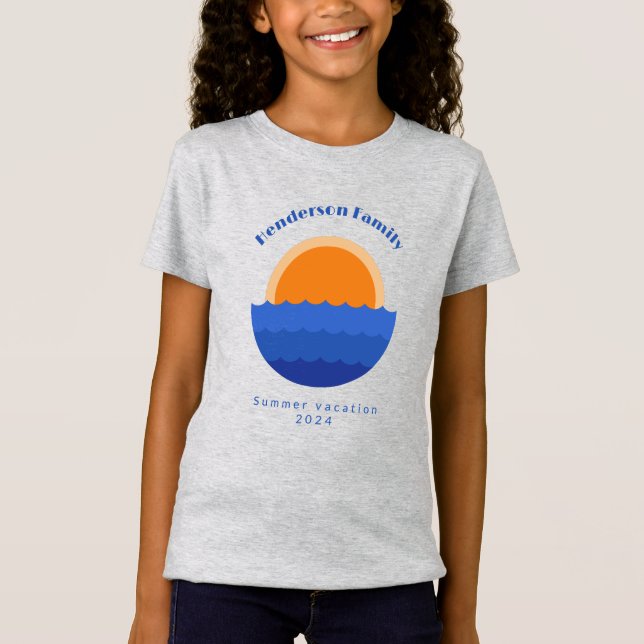 Camiseta Escena minimalista del atardecer oceánico (Anverso)