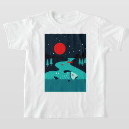 Camiseta Escena nocturna de un río