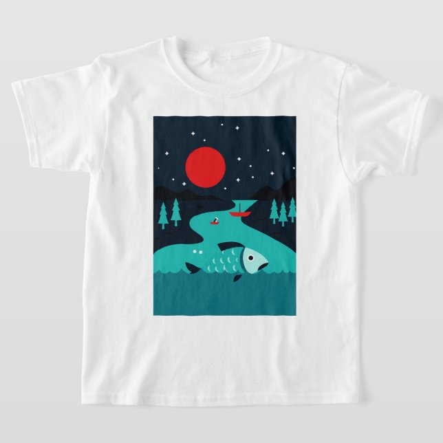 Camiseta Escena nocturna de un río (Distribución)