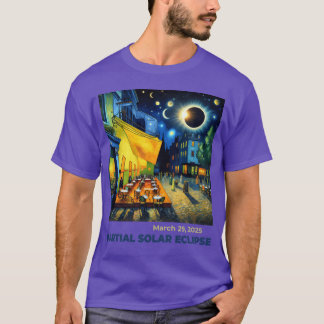 Camiseta Escena nocturna del eclipse solar parcial del 29 d