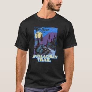 Camiseta Escena Nocturna Montañosa Vintage Appalachian Trai