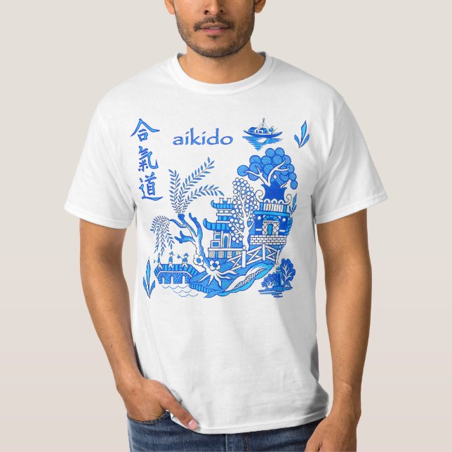 Camiseta Escena salvaje del castillo del Aikido de Ueshiba  (Anverso)