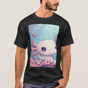 Camiseta Escena submarina de ajolote lindo