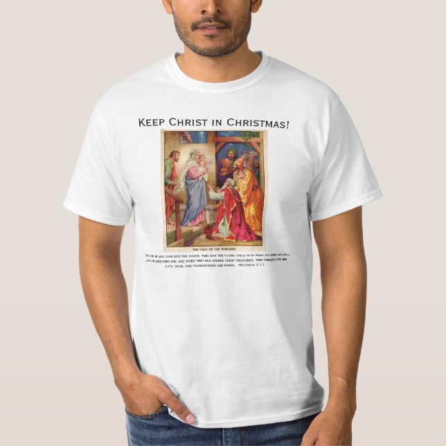 Camiseta Escena Wisemen de la natividad del navidad (Anverso)