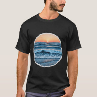 Camiseta Escenario de las olas del océano azul Serene