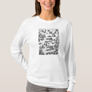 Camiseta Escenario de nieve en invierno blanco y negro de z