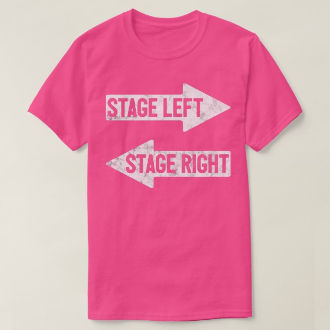 Camiseta Escenario Izquierda Derecha Divertida obra teatral (Diseño del anverso)
