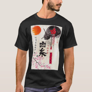 Camiseta Escenario japonés vintage con flores de cerezo en 