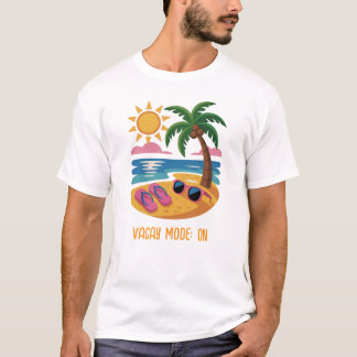 Camiseta Escenario mínimo de playa de verano - Personalizab