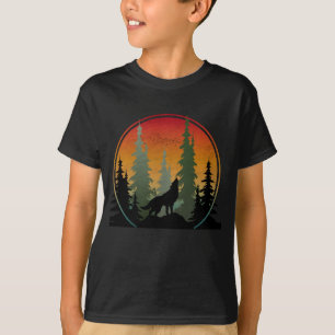 Camiseta Escenario natural del lobo del atardecer
