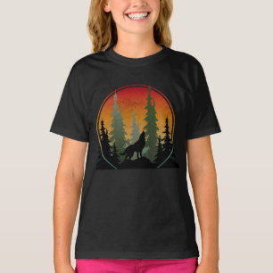 Camiseta Escenario natural del lobo del atardecer