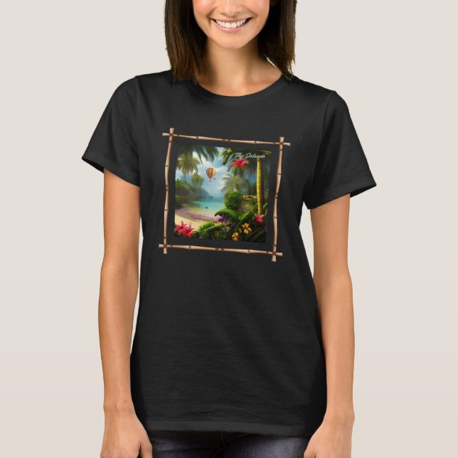 CAMISETA ESCENARIO TROPICAL ISLAND ESCENERY OCEAN BEACH ART (Anverso)