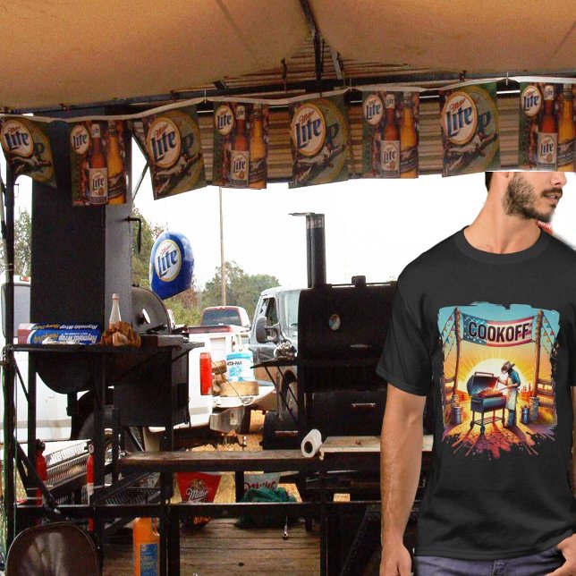 Camiseta Escenas de Cocina de Cowboy Occidental BBQ 1 (BBQ Cookoff T-Shirt for yourself or gift for your favorite BBQ cook. )