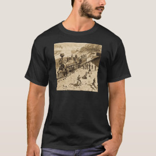 Camiseta Escenas en la sepia pacífica del ferrocarril de l