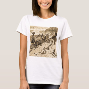 Camiseta Escenas en la sepia pacífica del ferrocarril de l