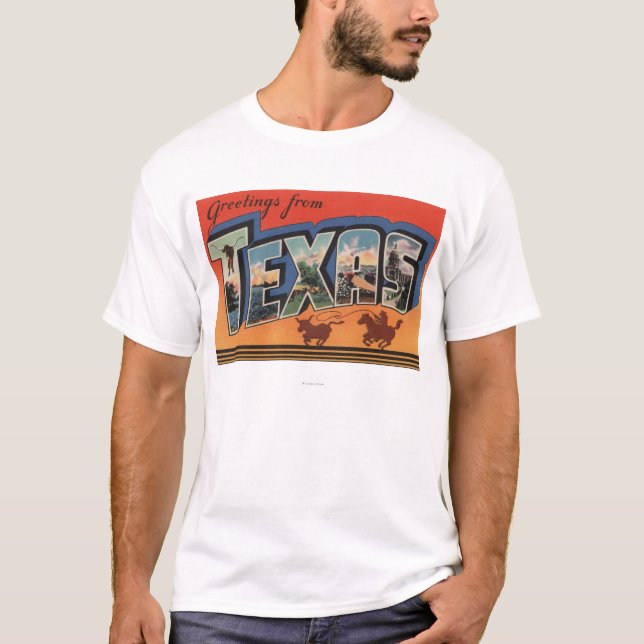 Camiseta Escenas grandes de la letra de Tejas (vaquero (Anverso)