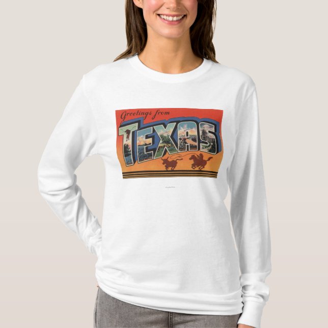 Camiseta Escenas grandes de la letra de Tejas (vaquero (Anverso)