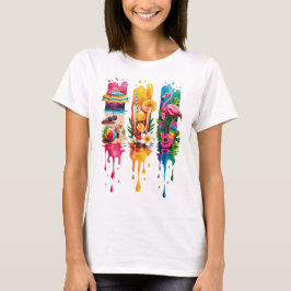 CAMISETA ESCENAS Y ELEMENTOS TEMÁTICOS DE VERANO BRILLANTE