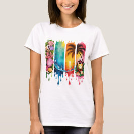 CAMISETA ESCENAS Y ELEMENTOS TEMÁTICOS DE VERANO BRILLANTE