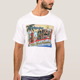 Camiseta escénica de las letras del vintage de la