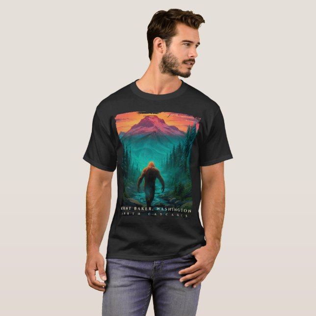 Camiseta Escénica del Sasquatch de Mount Baker Was (Anverso completo)
