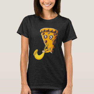Camiseta Esclavo De Pizza Jugando Música Saxofonista Mu