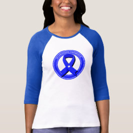 Camiseta Escleroderma Conciencia Cinta azul Corazón blanco