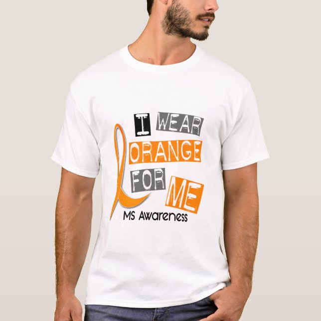 Camiseta Esclerosis múltiple del ms llevo el naranja para (Anverso)