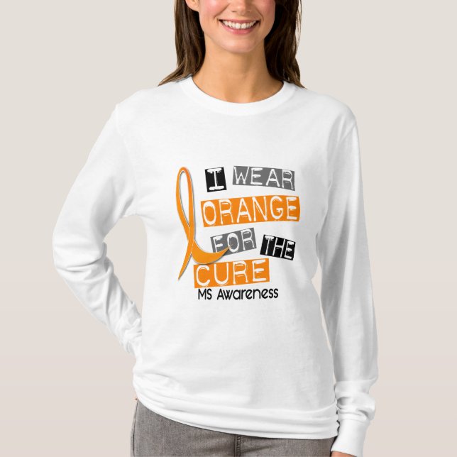Camiseta Esclerosis múltiple del ms llevo el naranja para (Anverso)