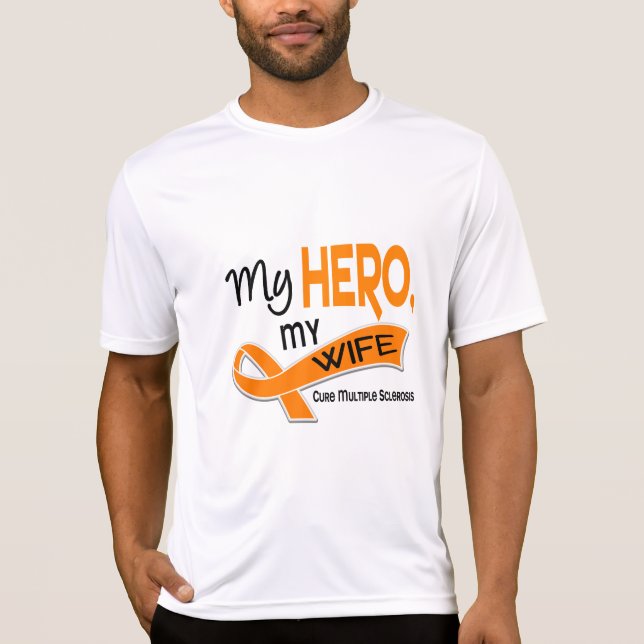 Camiseta Esclerosis múltiple del ms MI HÉROE MI ESPOSA 42 (Anverso)
