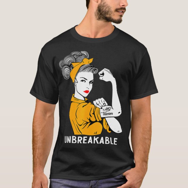 Camiseta Esclerosis múltiple inquebrantable de MS Warrior (Anverso)