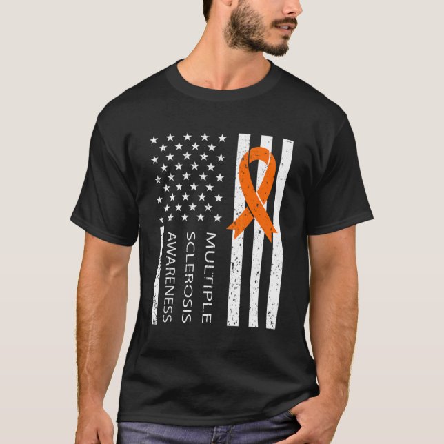 Camiseta Esclerosis múltiple Ms Awareness Naranja Ribbon 3 (Anverso)