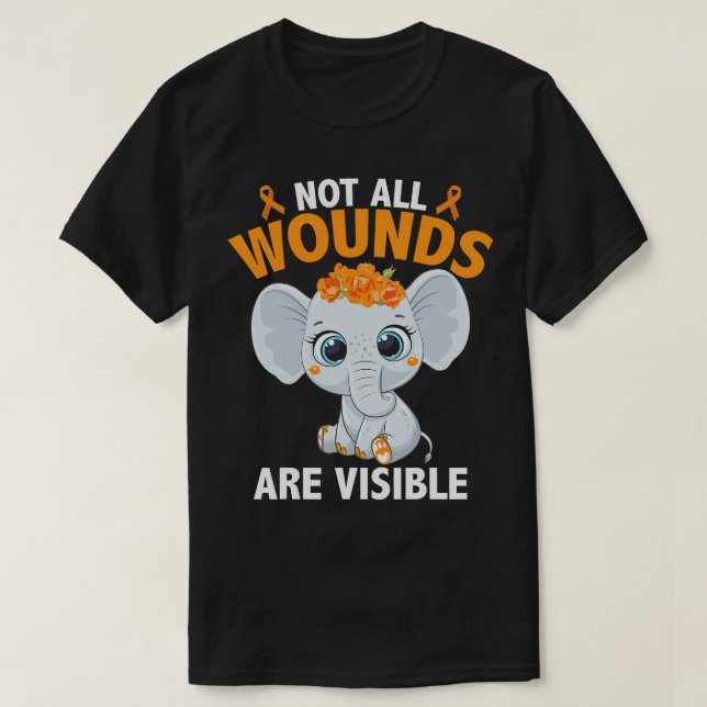 Camiseta Esclerosis múltiple MS Elephant No todas las herid (Diseño del anverso)